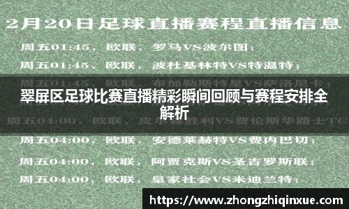 翠屏区足球比赛直播精彩瞬间回顾与赛程安排全解析