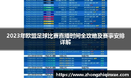 2023年欧盟足球比赛直播时间全攻略及赛事安排详解